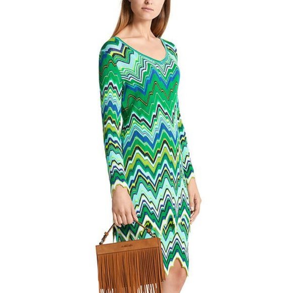 Marc Cain Long Sleeve Zig Zag Knit Mini Dress Size US 4 - Picture 1 of 11